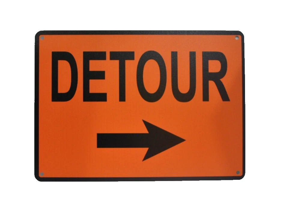 Detour Sign In Collectible Transportation Signs for sale | eBay