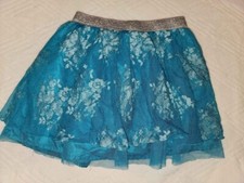 Girls Justice skirt sz 10 Blue Silver So Cute