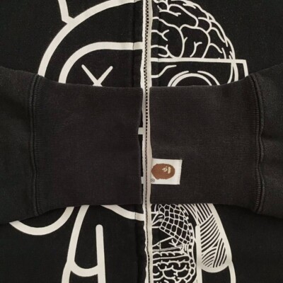 BAPE × original fake × kaws milo full zip hoodie NIGO Black A
