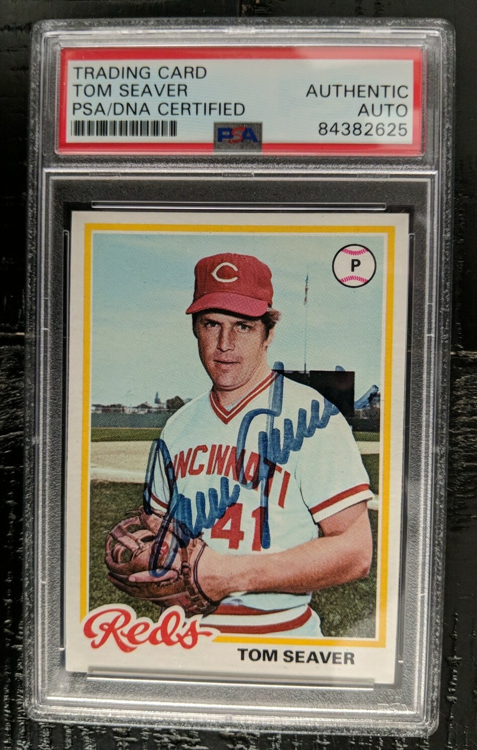 1978 Topps Tom Seaver Actually Signed Autograph Card Blue Ink PSA/DNA Authentic