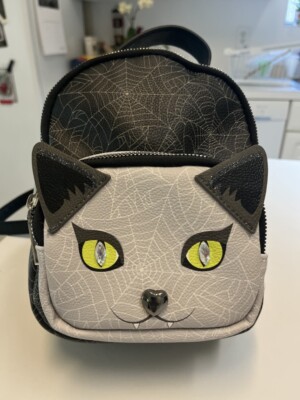 Betsey Johnson Halloween Kitty Cat Backpack BETSEY JOHNSON Jeweled Face Black Kitty Cat Backpack Purse  main image 2