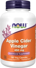 NOW Foods Apple Cider Vinegar 450 Mg, 180 Veg Capsules, Nutritional Supplement