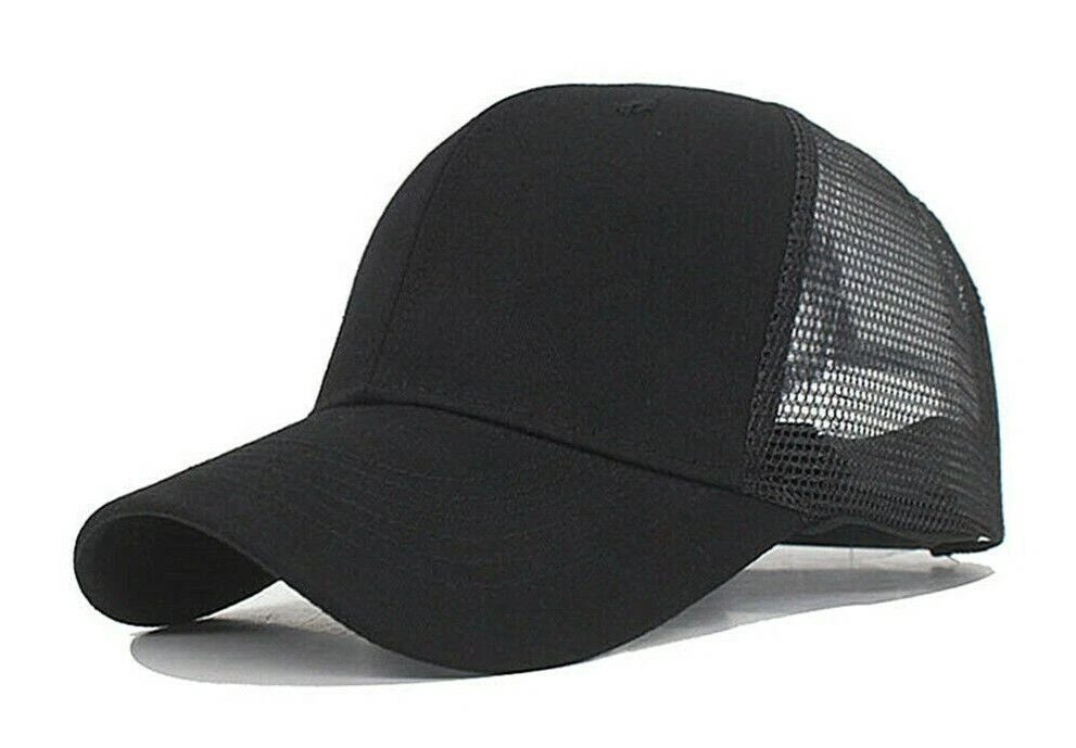 Trucker Hat Plain Mesh Back Solid Snapback Baseball Cap Visor Blank Hats  Caps