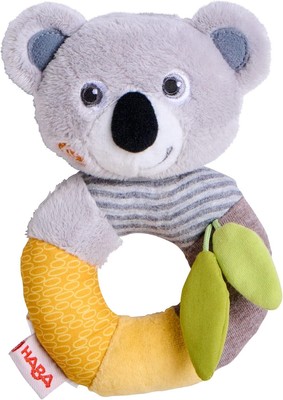 HABA Koala Soft Plush Rattle Ring - Machine Washable Baby Toy