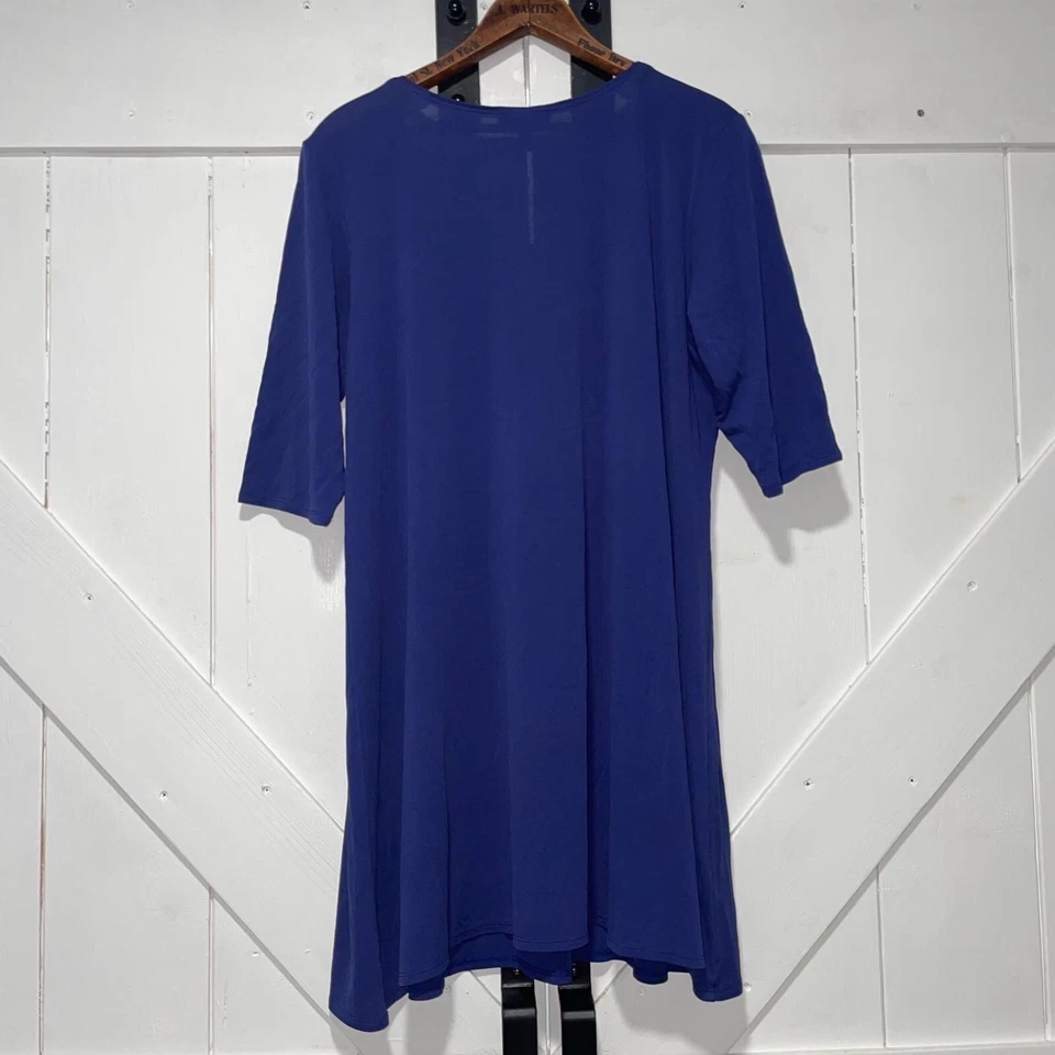 Sudadera túnica manga corta de seda elástica grande Eileen Fisher Pullover para mujer Foto 4 de 4