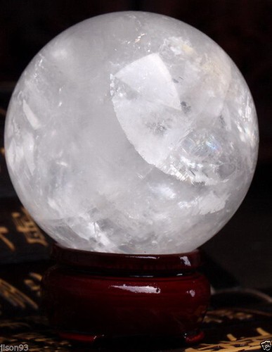 NATURAL CLEAR QUARTZ CRYSTAL SPHERE BALL HEALING GEMSTONE 40mm + Stand M3 - Picture 2 of 3