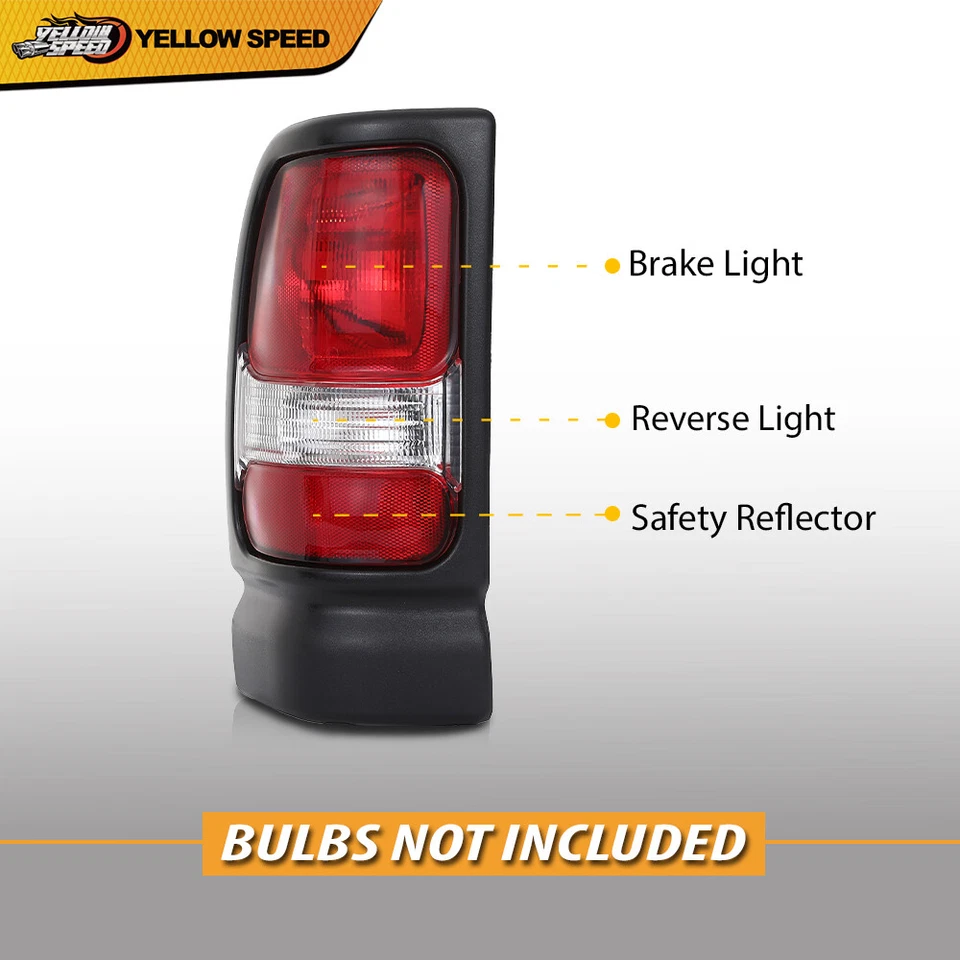 Pair Tail Lights Fit For 1994-2001 02 Dodge Ram 1500 2500 3500 Pickup Rear Lamps - Image 3 of 4