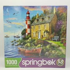 Springbok's 1000 Piece Jigsaw Puzzle The Cottage Lighthouse
