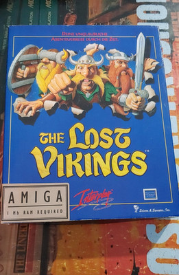The Lost Vikings (Interplay 1991) Commodore Amiga (2 Disks, Manual, Box) works
