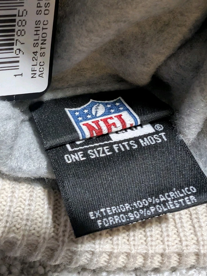 Chapéu gorro de malha 2024 NFL histórico em campo Seattle Seahawks New Era com pom novo com etiquetas - Imagem 4 de 4