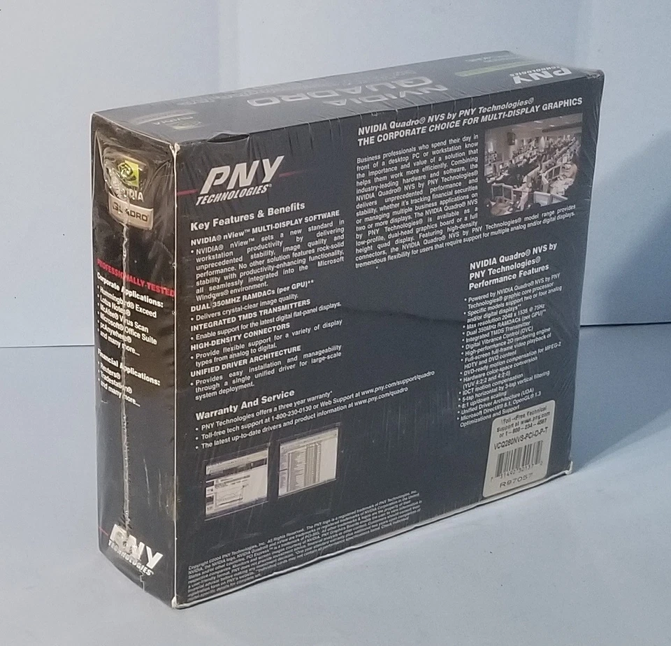 Nvidia PNY Quadro NVS 280  64MB PCI  DDR SDRAM Video Card VCQ280NVS NEW sealed - Image 2 of 3