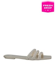RRP€450 SANTONI Leather Sandals US6.5 UK3.5 EU36.5 Rhinestones Made in Italy