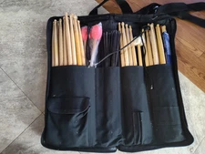 New and Used Drum Sticks + BRUSHES LOT  and Bag