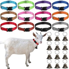 12 Sets Goat Collars with Bells Horse Sheep 13.7-20.5 inches, Multi-color