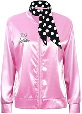 Pink Ladies Jacket Grease Fancy Dress Women 1950S Costume Outfits, 50s Ladys Pi