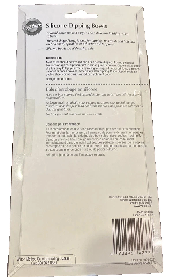 Wilton ~ SILICONE DIPPING BOWLS  Candy, Treats + Set of 2 - New - Pink - Image 2 of 2