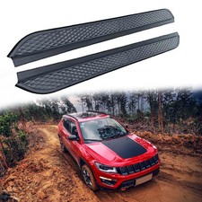 2Pcs Aluminum Running Boards Fixed Nerf Bars Side Steps with Brackets