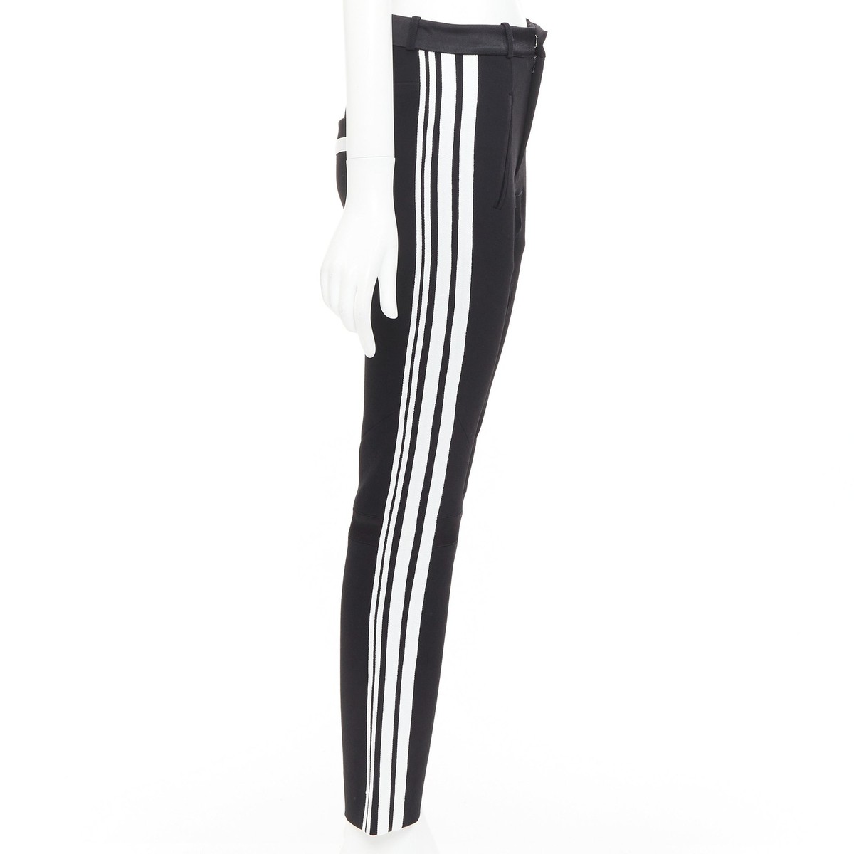 BALENCIAGA 2007 black white striped panelled bicycle inspired