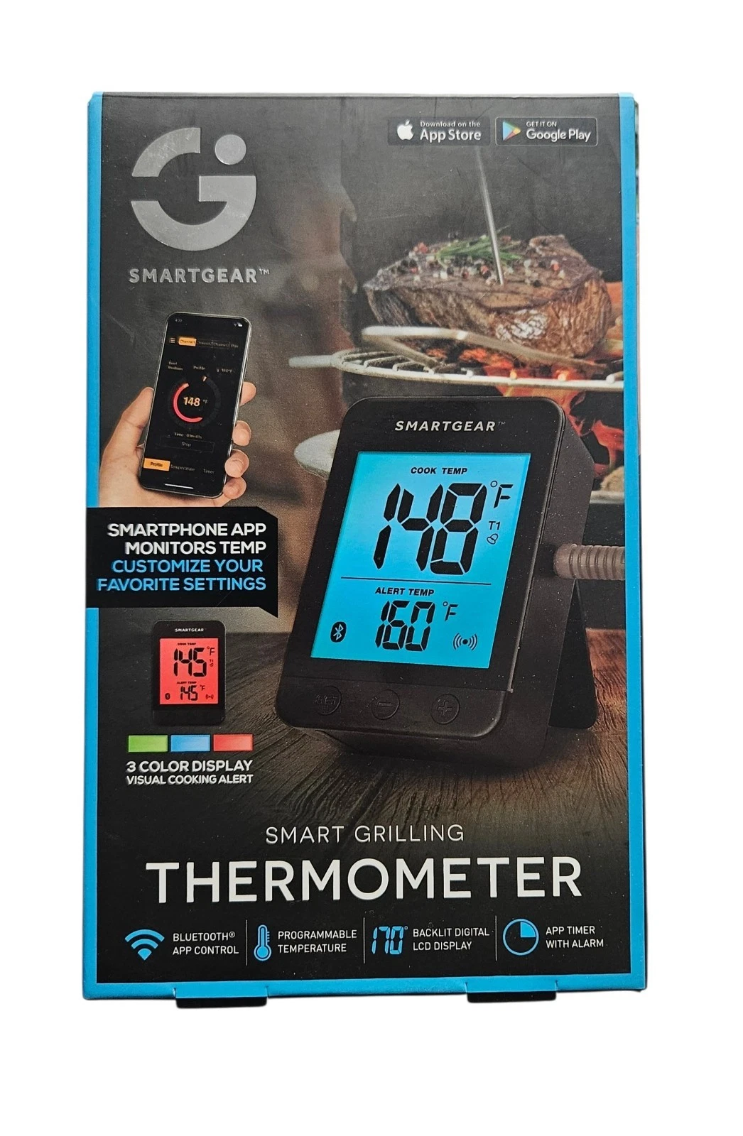 Smart Grilling Thermometer Smart Gear Wireless Grilling Thermometer. NIB.