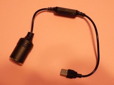 USB To 12V Car Cigarette Lighter Female Socket Converter Adapter Connector