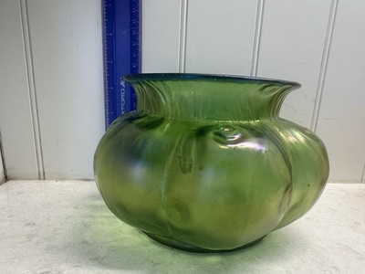 Antique Loetz Creta Rusticana Iridescent Art Glass Vase Bohemian Austria | c1900