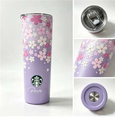 Starbucks Purple Sakura Falling Petals Insulated Stainless Steel Tumbler Cup