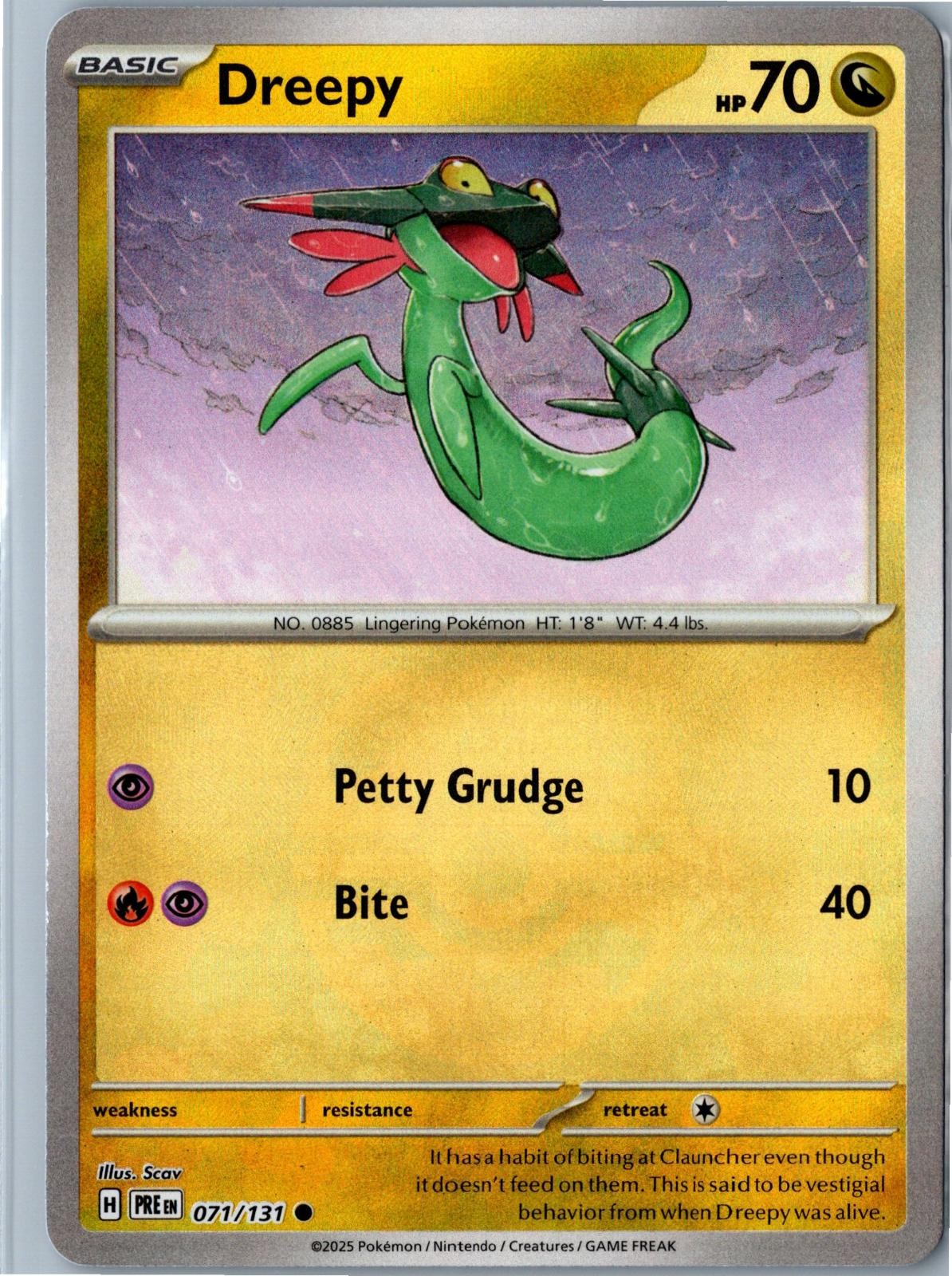 Dreepy (Master Ball Pattern) Prismatic Evolutions 071/131 Holo NM - Pokemon Card