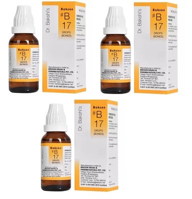 Bakson B17 Homeopathic Bones Drops | Joint Flexibility & Strength -- 3 × 30 ml