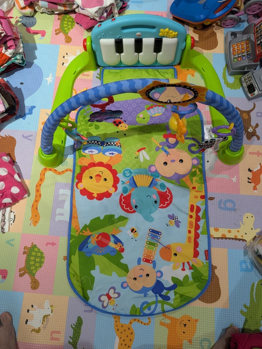 Fisher-Price Kick 'n Play Piano Gym, Blue/Green 746775381790