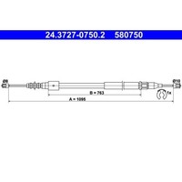 ATE 24.3727-0750.2 Seilzug Feststellbremse Hinten Links FüR Opel Vauxhall