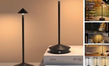 2 Pack LED Rechargeable Cordless Table Lamps,Portable Outdoor 5000mAh 2 Black