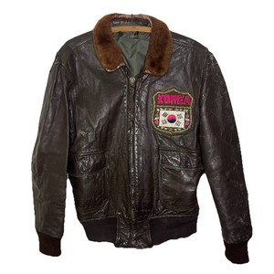 Korean War Era US Navy G-1 Leather Flight Jacket Theatre Made Patch Bomber