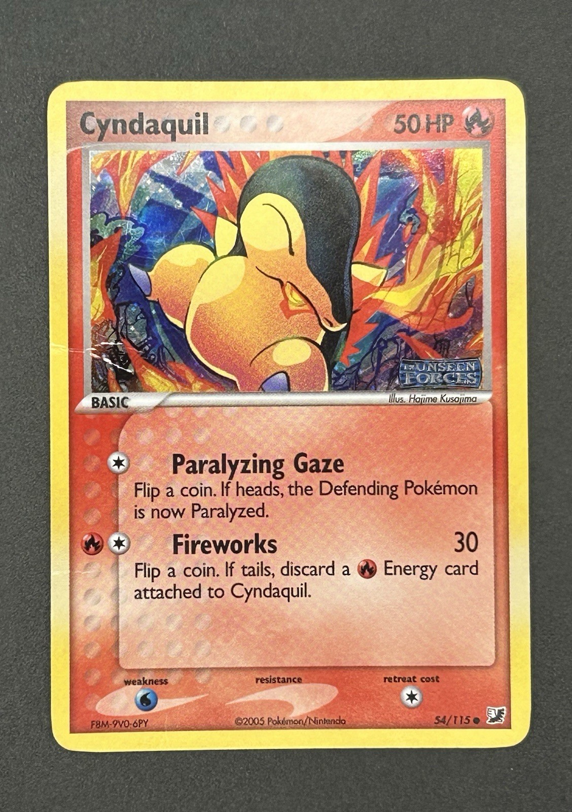 Pokemon TCG Cyndaquil 54/115 Unseen Forces Reverse Holo Stamped