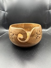 Wooden Yarn Bowl for Crocheting  Knitting Handmade 4  Tall 6.25  Wide