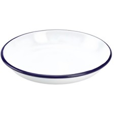 Falcon 20cm Enamel Deep Plate Rice Pasta Bowl White Oven Safe Camping Dish