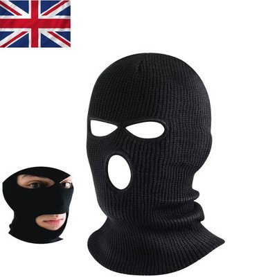 3 Loch Strick Sturmhaube Full Face Cover - Ultimativer Winterschutz