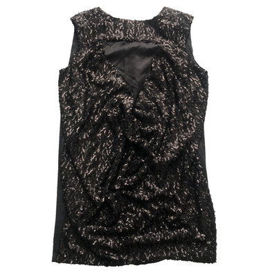 Acne Studios Mini Dress 12 Black Silk Draped Sequin Christmas Party Cocktail