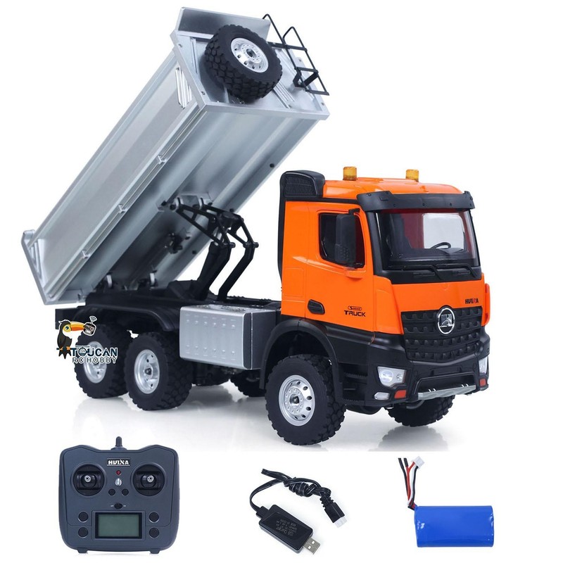 US STOCK 1/14 HUINA 1598 RC Dumper 6WD Engineering Transport Vehicle Lifting Rod