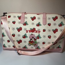 Strawberry Shortcake Duffle  Bag Pink Travel Weekender/ Gym Strawberry Print New