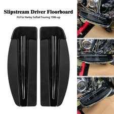 Black Driver Floorboard Footboard Inserts For Harley 1986-2017 Softail Fat Boy