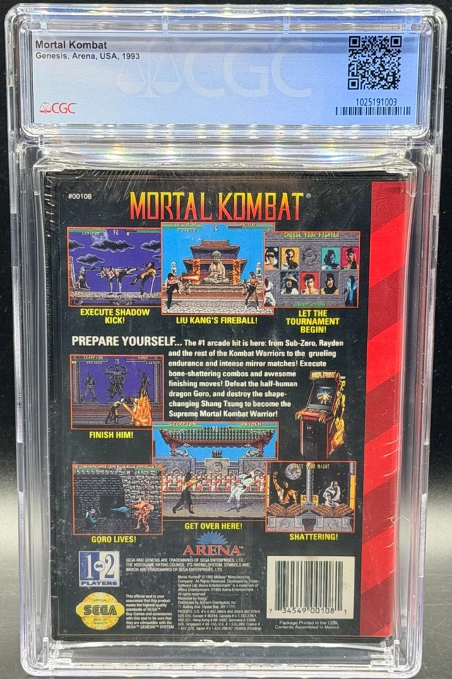 Mortal Kombat Sega Genesis Factory Sealed Brand New CGC 9.8 A+ Graded Arena - Image 2 of 2