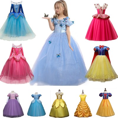 Mädchen Elsa Aurora Schneewittchen Prinzessin Kleid Partykleid Kostüme Cosplay 