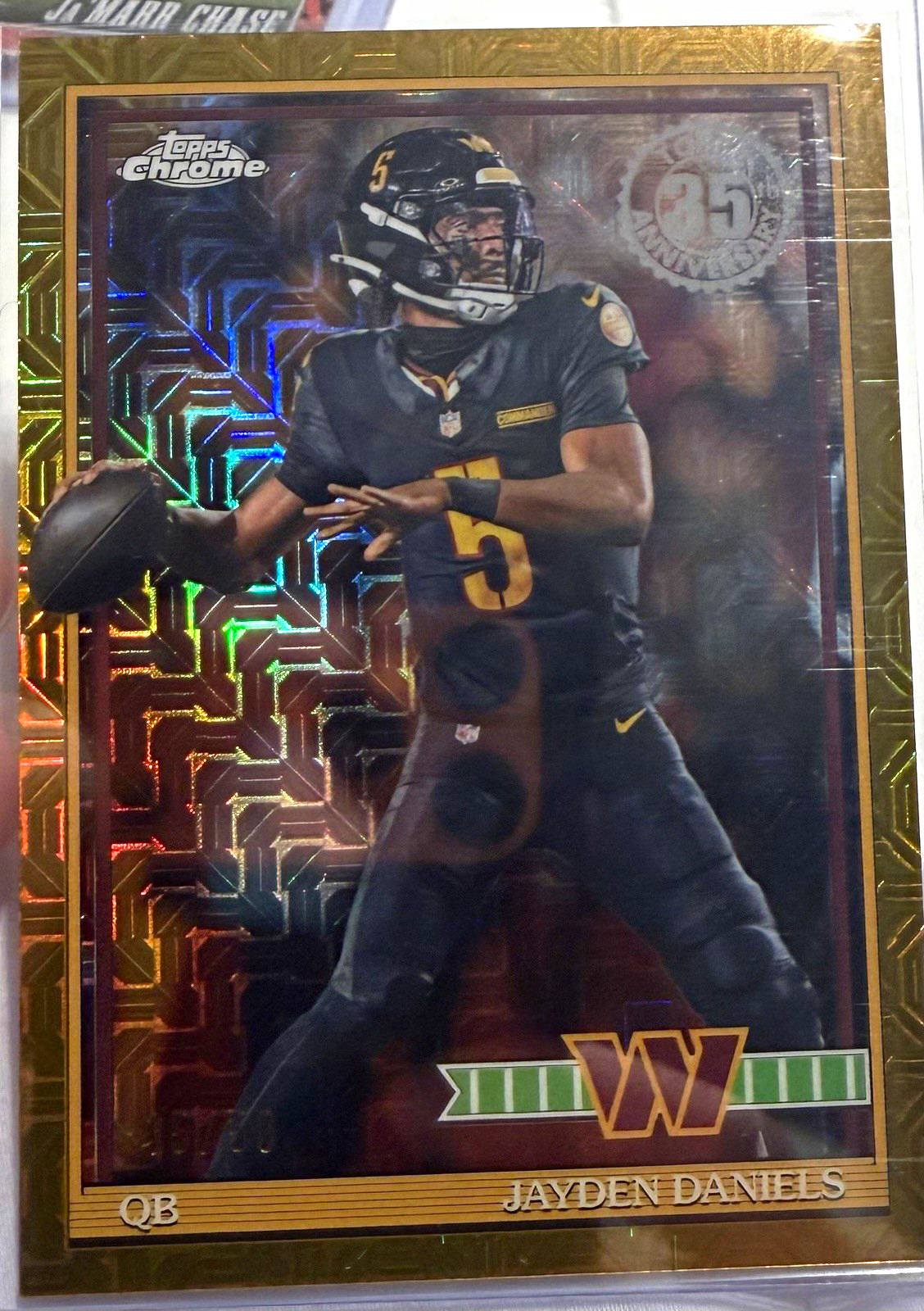 Topps Chrome 2026 Jayden Daniels #91TC-44 Washington Commanders Gold Mojo /50