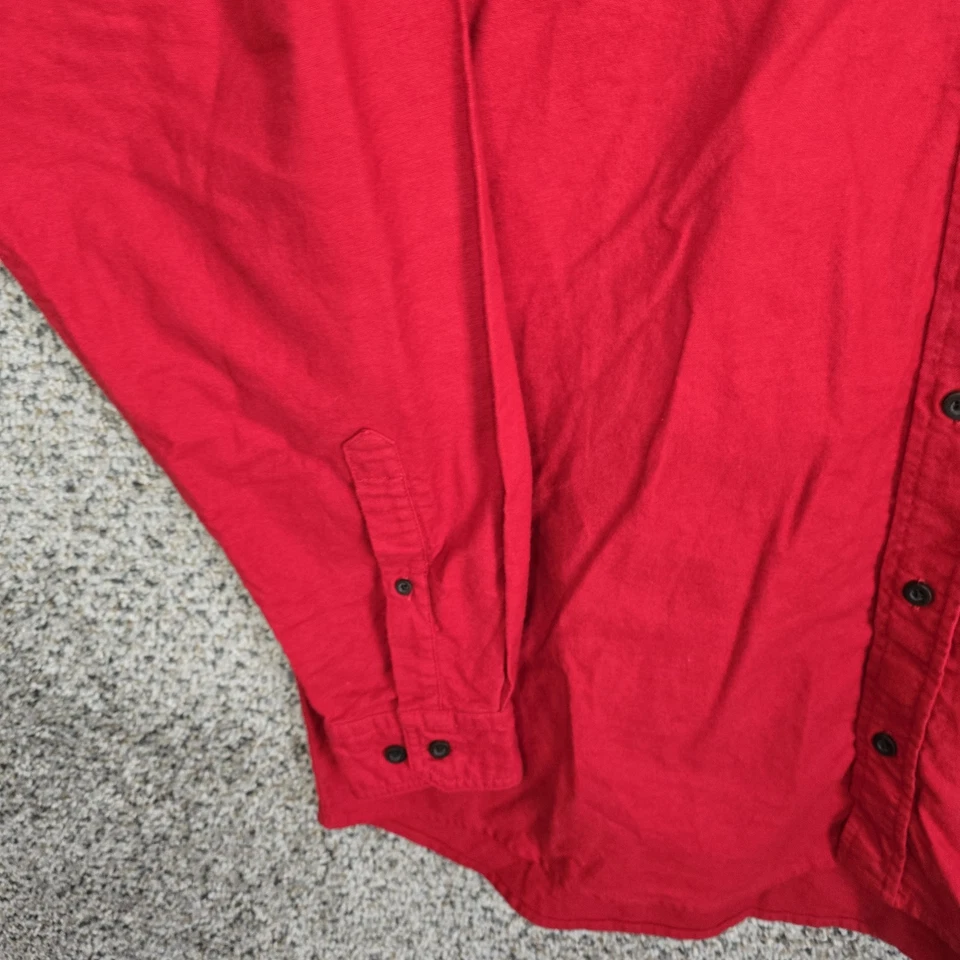 Redhead Shirt Mens 2XLT XXL Tall Red Button Up Long Sleeve Pockets Cotton Casual - Image 3 of 4