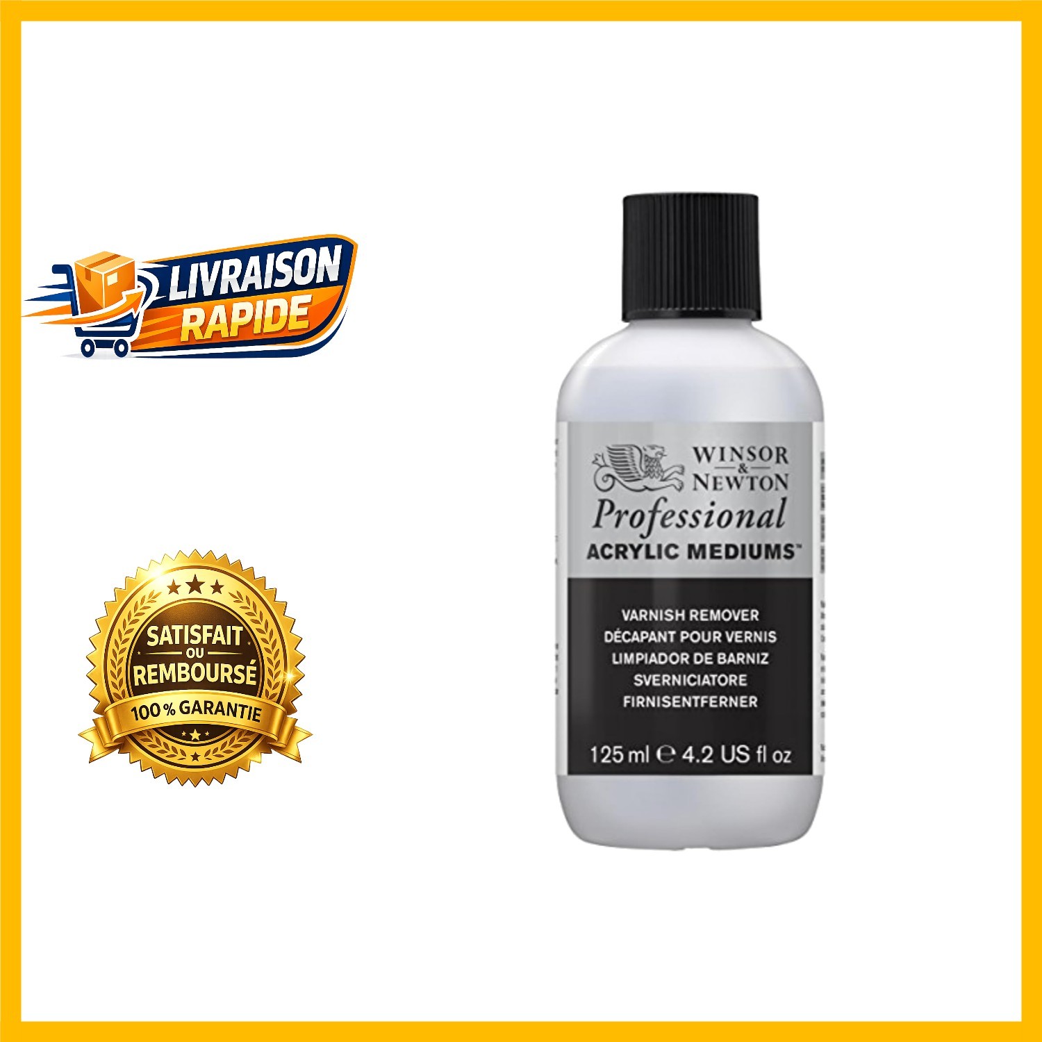 Dissolvant vernis acrylique action rapide 125ml séchage immédiat sans résidu