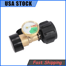 Propane Tank Gauge Brass Adapter w/Gas Pressure Level Meter Indicator