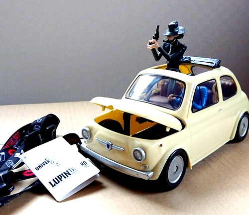 Figure + Vehicle FIAT 500 LUPIN THE 3rd THIRD Jigen Cagliostro Miyazaki 27 cm