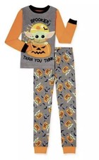 Baby Yoda Boys Long Sleeve Shirt and Pant Halloween Pajama Set, Size 4
