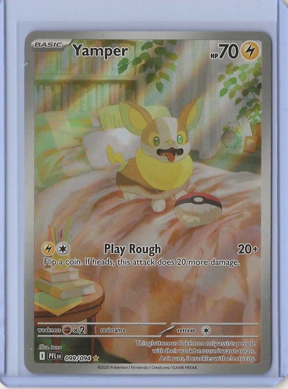 Pokémon TCG - Phantasmal Flames - Yamper Illustration Rare ME02:  099/094 NM