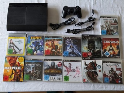 Sony Playstation 3 Konsole Super Slim 500 GB + Controller und 13 tollen Spielen
